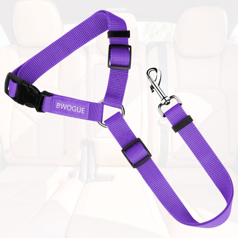 BWOGUE Pet Dog Cat Seat Belts, Car Headrest Restraint Adjustable Safety Leads Vehicle Seatbelt Harness (1 Pack) - Image 2